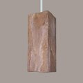 A19 Lighting Stone Pendant Brown - White Cord & Canopy PN18011-BR-WCC-1LEDE26